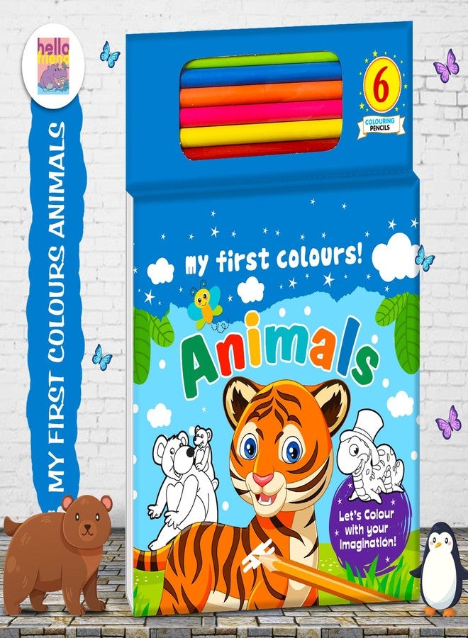 BRIJBASI Hello Friend My First Animal Colouring Book for Kids - A Kit With 80 Colouring Sheets and 6 Colour Pencils, 4+ yrs - Image 5